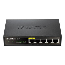 D-Link Switch Ethernet 5 Ports DES-1005P/E PoE, Commutateur Gigabit avec Alimentation Externe