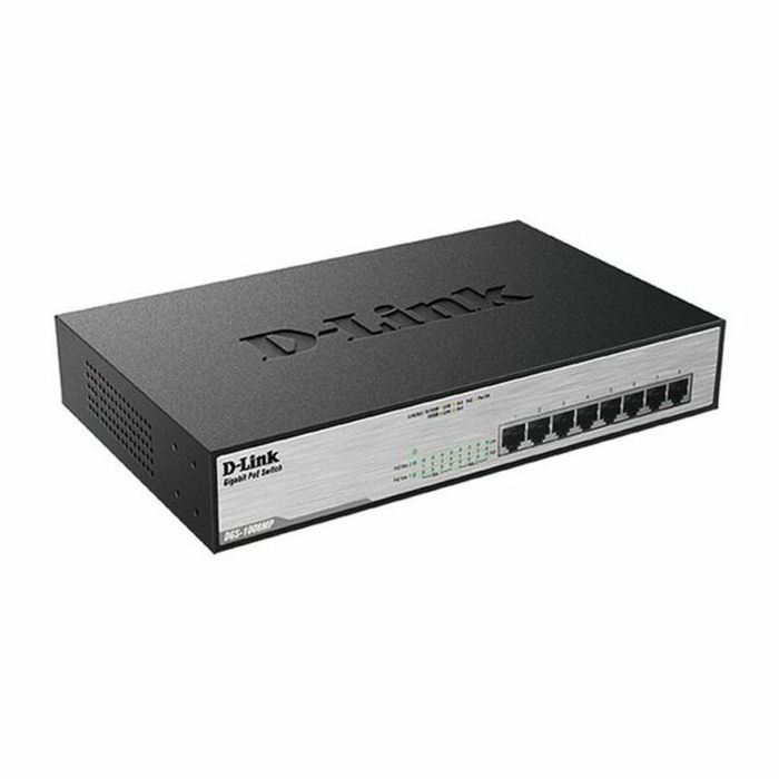 D-Link Switch Gigabit DGS-1008MP GS1008M, 8 ports PoB, Noir - Pour réseau domestique et bureau