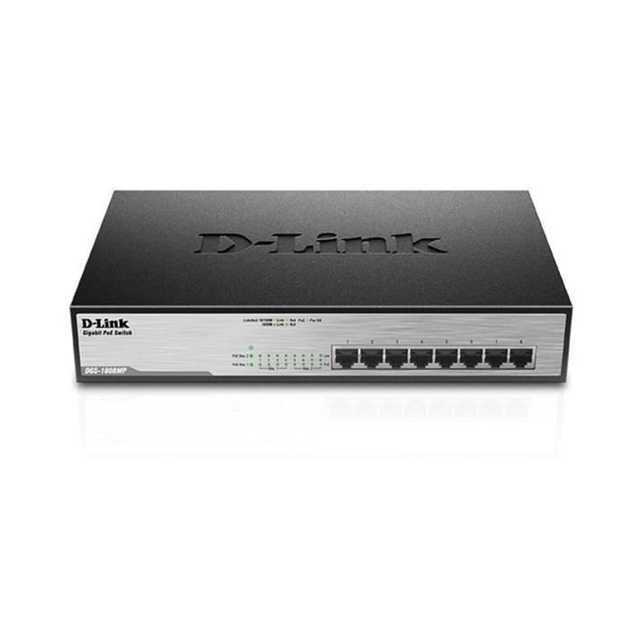 D-Link Switch Gigabit DGS-1008MP GS1008M, 8 ports PoB, Noir - Pour réseau domestique et bureau D-Link Switch Gigabit DGS-1008MP GS1008M, 8 ports PoB, Noir - Pour réseau domestique et bureau