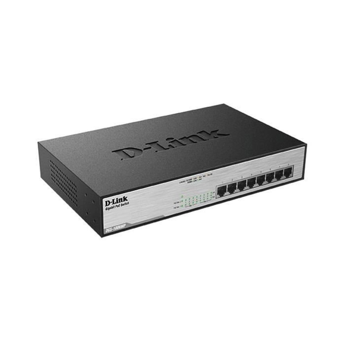 D-Link Switch Gigabit DGS-1008MP GS1008M, 8 ports PoB, Noir - Pour réseau domestique et bureau D-Link Switch Gigabit DGS-1008MP GS1008M, 8 ports PoB, Noir - Pour réseau domestique et bureau