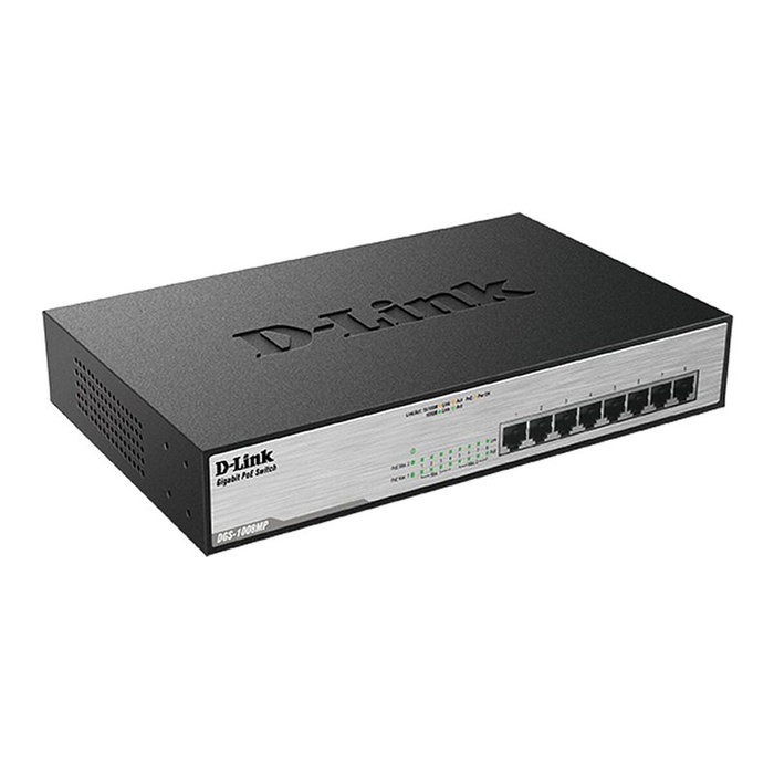 D-Link Switch Gigabit DGS-1008MP GS1008M, 8 ports PoB, Noir - Pour réseau domestique et bureau D-Link Switch Gigabit DGS-1008MP GS1008M, 8 ports PoB, Noir - Pour réseau domestique et bureau