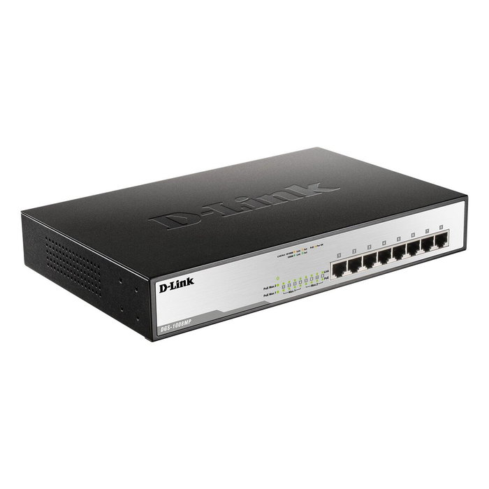 D-Link Switch Gigabit DGS-1008MP GS1008M, 8 ports PoB, Noir - Pour réseau domestique et bureau D-Link Switch Gigabit DGS-1008MP GS1008M, 8 ports PoB, Noir - Pour réseau domestique et bureau
