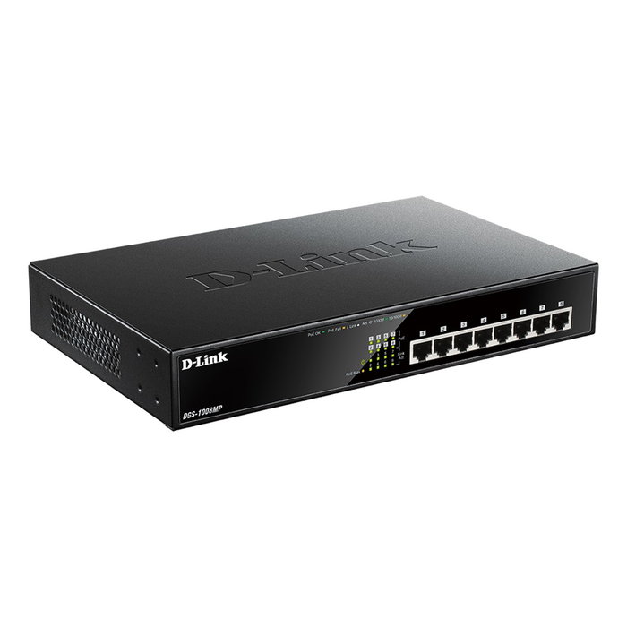 D-Link Switch Gigabit 8 Ports PoE 140W Budget 802.3af/at Métal Bureau D-Link Switch Gigabit 8 Ports PoE 140W Budget 802.3af/at Métal Bureau