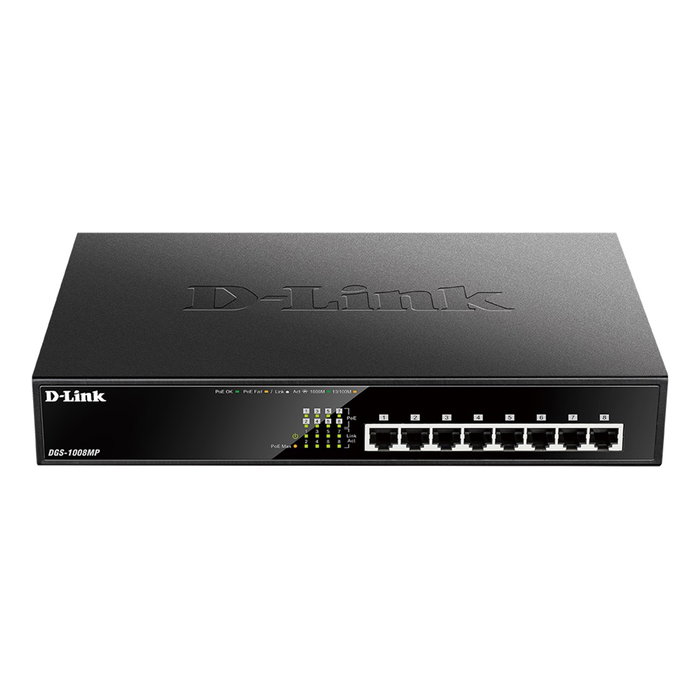 D-Link Switch Gigabit 8 Ports PoE 140W Budget 802.3af/at Métal Bureau D-Link Switch Gigabit 8 Ports PoE 140W Budget 802.3af/at Métal Bureau