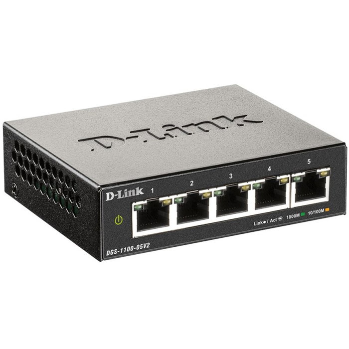 D-Link Switch Géré EasySmart 5 Ports Gigabit Ethernet Noir D-Link Switch Géré EasySmart 5 Ports Gigabit Ethernet Noir