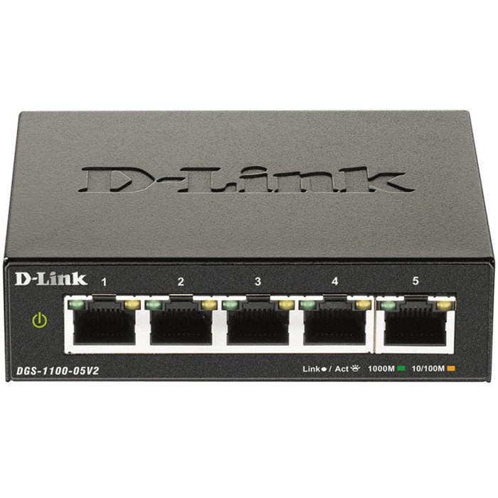 D-Link Switch Géré EasySmart 5 Ports Gigabit Ethernet Noir D-Link Switch Géré EasySmart 5 Ports Gigabit Ethernet Noir