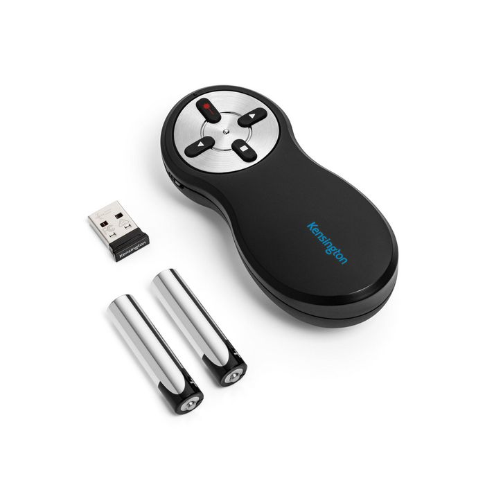 Kensington Télécommande de présentation sans fil avec pointeur laser rouge 2.4 GHz USB, compatibilité PowerPoint/Keynote PC/Mac, portée 20 m Kensington Télécommande de présentation sans fil avec pointeur laser rouge 2.4 GHz USB, compatibilité PowerPoint/Keynote PC/Mac, portée 20 m