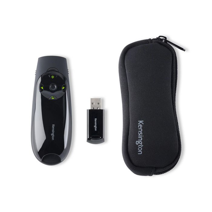 Kensington Presenter Expert Télécommande de Présentation Sans Fil avec Pointeur Laser Vert et Contrôle du Curseur, Récepteur USB Intégré, Compatible Windows et Mac OS