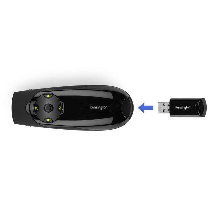 Kensington Presenter Expert Télécommande de Présentation Sans Fil avec Pointeur Laser Vert et Contrôle du Curseur, Récepteur USB Intégré, Compatible Windows et Mac OS