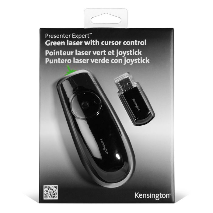Kensington Presenter Expert Télécommande de Présentation Sans Fil avec Pointeur Laser Vert et Contrôle du Curseur, Récepteur USB Intégré, Compatible Windows et Mac OS