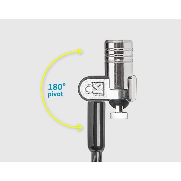 Kensington MicroSaver 2.0 Câble de sécurité anti-vol à clé pour ordinateur portable avec verrou T-Bar et câble en acier - Protection Hidden Pin