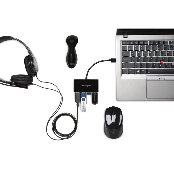 Kensington Hub UH4000 - Hub USB 4 ports USB 3.0 avec technologie Plug & Play - Noir