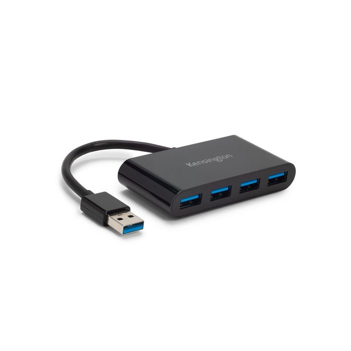 Kensington Hub UH4000 - Hub USB 4 ports USB 3.0 avec technologie Plug & Play - Noir
