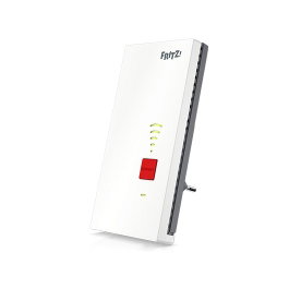 Fritz 2400Mbps Répéteur WiFi Extenseur de Couverture Mesh Double Bande, 1 Port Gigabit LAN, Compatible avec FRITZ!Box, WPS