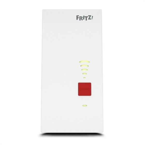Fritz 2400Mbps Répéteur WiFi Extenseur de Couverture Mesh Double Bande, 1 Port Gigabit LAN, Compatible avec FRITZ!Box, WPS