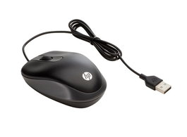 HP Souris de Voyage USB - Souris PC Ultra-Compacte et Légère, 1000 PPP, Compatible Windows/Chrome/Android, 2 Boutons et Molette, Noir (Modèle de Voyage)