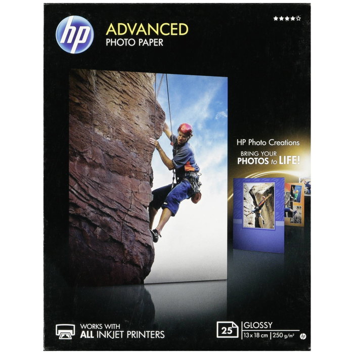 HP Advanced Glossy Papel Foto 13x18cm, 25 hojas, 250g Q8696A HP Advanced Glossy Papel Foto 13x18cm, 25 hojas, 250g Q8696A