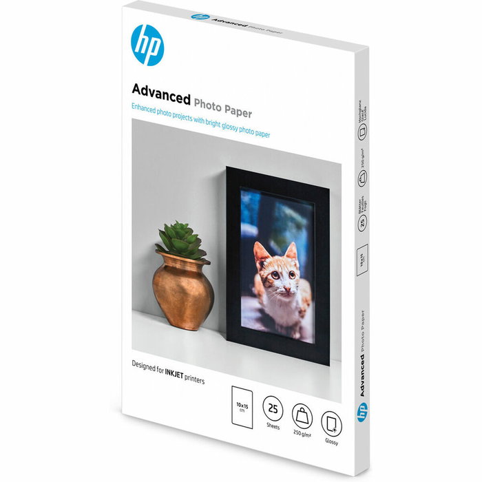 HP Papier photo Advanced brillant sans bordure 10 x 15 cm, 25 feuilles