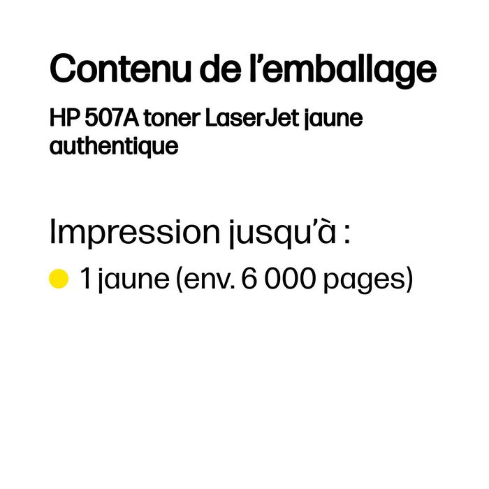 HP Cartouche de toner 507A Jaune CE402A