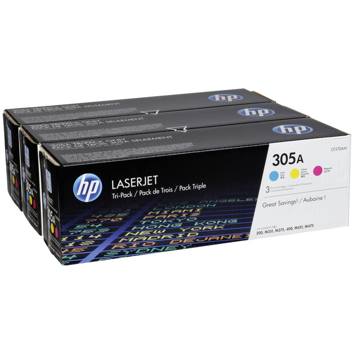 HP 305A Multipack CF370AM Cyan, Magenta, Jaune