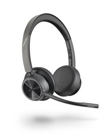 Poly Voyager 4320 UC Casque sans fil Bluetooth avec micro à réduction de bruit et connectivité USB-A pour bureau et télétravail