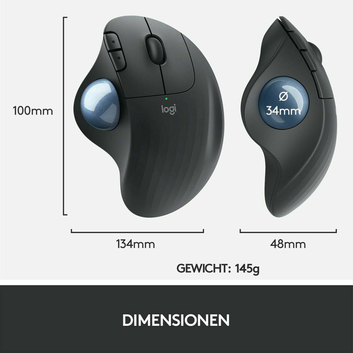 Logitech ERGO M575 Wireless Trackball for Business - Graphite
