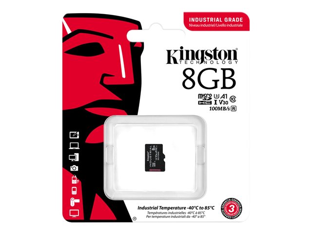 Kingston SDCIT2/8GBSP Carte MicroSDHC Industrielle 8 Go
