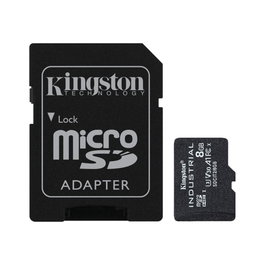 Kingston Industrial microSDHC 8GB UHS-I U3 V30 A1 Carte Mémoire Micro Secure Digital Haute Durabilité