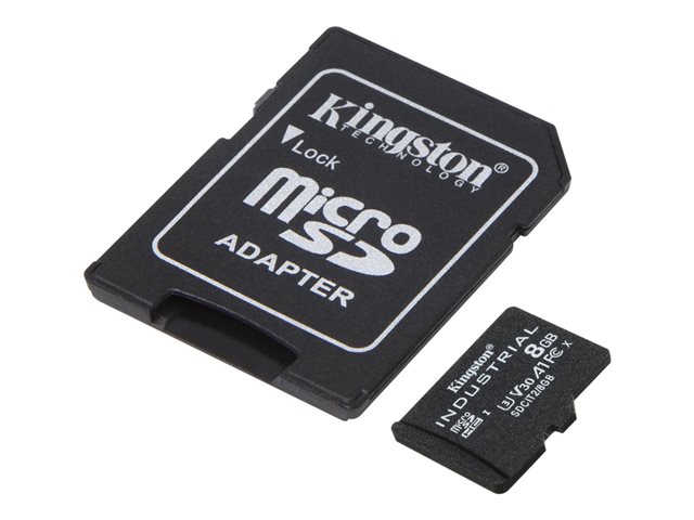 Kingston Industrial microSDHC 8GB UHS-I U3 V30 A1 Carte Mémoire Micro Secure Digital Haute Durabilité Kingston Industrial microSDHC 8GB UHS-I U3 V30 A1 Carte Mémoire Micro Secure Digital Haute Durabilité