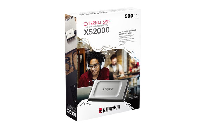 Kingston XS2000 SSD Externe 500 Go Noir et Argent