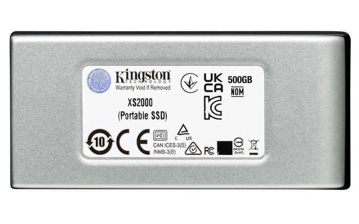 Kingston SSD XS2000 Portable 2 To - Disque Dur Externe USB 3.2 Gen 2x2 (2000 Mo/s), Résistant à l'Eau et à la Poussière (Certifié IP55)