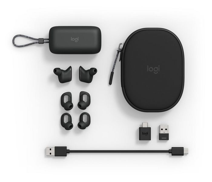 Logitech Zone True Wireless Plus Écouteurs Intra-Auriculaires Bluetooth avec Micro, ANC Hybride, Certification IP68, Noir Graphite