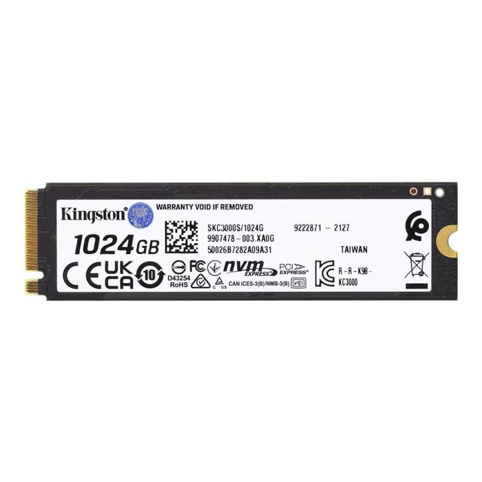 Kingston KC3000 SSD Interne 1 To M.2 NVMe PCIe Gen4 x4 - SKC3000S/1024G - Haute Performance