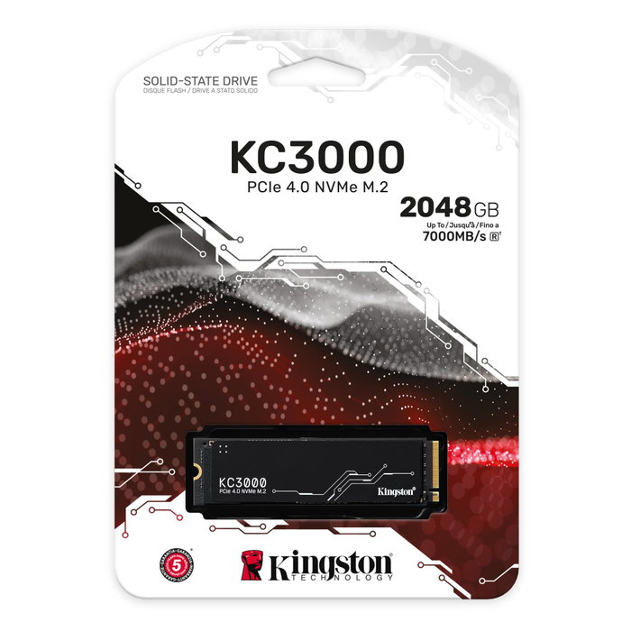 Kingston KC3000 SSD Interne NVMe M.2 PCIe 4.0 2 To - Disque Dur Interne Haute Performance