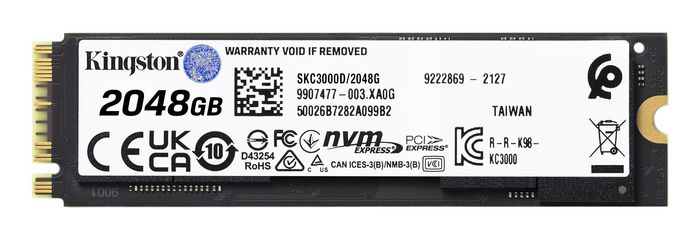 Kingston KC3000 SSD interne 2048 Go (2 To) M.2 2280 PCIe 4.0 NVMe pour applications intensives, gaming et création de contenu