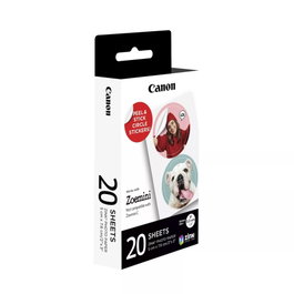 Canon ZP-2030-2C ZINK Circle Sticker 3,3 cm (20 feuilles) de papier photo avec autocollants ronds prédécoupés