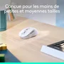 Logitech Signature M650 Souris Sans Fil Ergonomique pour Droitier avec SmartWheel, Défilement Intelligent - Blanc