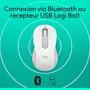 Logitech Signature M650 Souris Sans Fil Ergonomique pour Droitier avec SmartWheel, Défilement Intelligent - Blanc