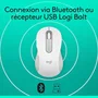 Logitech Signature M650 Souris Sans Fil Ergonomique pour Droitier avec SmartWheel, Défilement Intelligent - Blanc