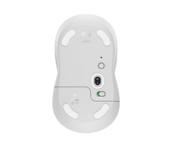 Logitech Signature M650 L - Souris sans fil Logi Bolt / Bluetooth, Silencieuse, 5 boutons, SmartWheel, 24 mois pile AA, pour mains grandes, blanc cassé