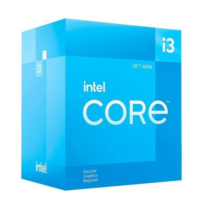 Intel Core i3-12100F - Processeur 12ème Génération, 4 Cœurs, 4.30 GHz Turbo, 12 Mo Cache, LGA1700, Sans graphique intégré
