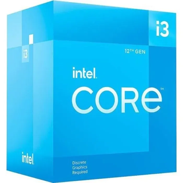 Intel Core i3-12100F - Processeur (BX8071512100F) - 4.30 GHz Turbo, 12 Mo de Cache, Socket LGA1700 - Sans graphique intégré Intel Core i3-12100F - Processeur (BX8071512100F) - 4.30 GHz Turbo, 12 Mo de Cache, Socket LGA1700 - Sans graphique intégré