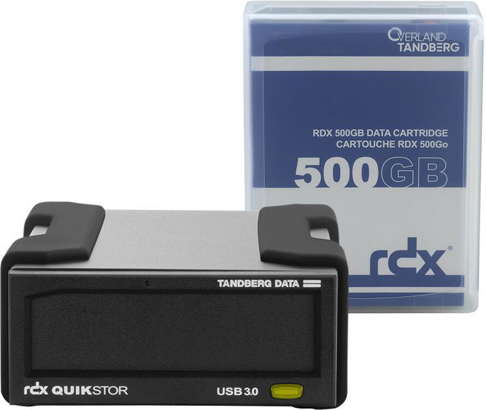 Tandberg Data QuikStor RDX Lecteur Externe avec Cassettes 500 Go Multipack Black