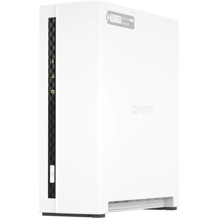 QNAP TS-133 - Serveur NAS personnel 1 baie avec 2 Go de RAM, stockage réseau pour la maison, accès à distance sécurisé et protection snapshot