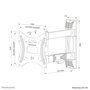 Neomounts WL40-550BL12 Support Mural TV Orientable pour Écran 32 à 55 Pouces, Compatible VESA 100x100 à 200x200 mm, Inclinaison et Pivot, Gestion des Câbles, Noir
