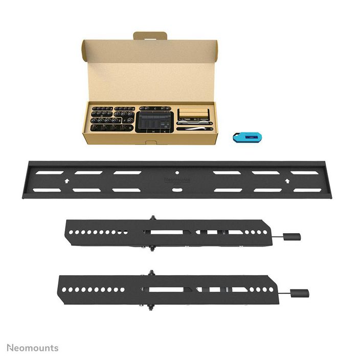 Neomounts WL30S-850BL16 Support mural fixe pour écran plat TV 42 à 86 pouces, VESA 100x100 à 600x400 mm, capacité 60 kg, réglage hauteur, noir
