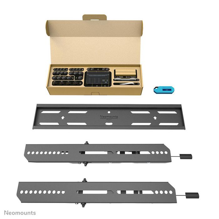 Neomounts WL35S-850BL14 Support mural inclinable pour écrans 32-75 pouces, VESA 100x100 à 400x400, capacité 50 kg, acier noir