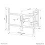 Neomounts Support Mural Orientable LEVEL-550 pour Téléviseurs 40 à 65 pouces - Noir, Inclinaison, Pivot, Gestion Câbles, VESA 200x100 à 600x400 mm, Charge 40 kg