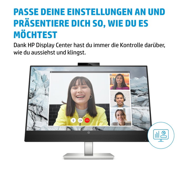 HP E27m G4 Moniteur de Conférence 27 pouces QHD Noir et Argent