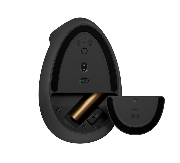 Logitech Lift - Souris ergonomique verticale sans fil pour gaucher, Bluetooth/USB Logi Bolt, silencieuse, 4 boutons, compatible Windows/macOS/iPadOS